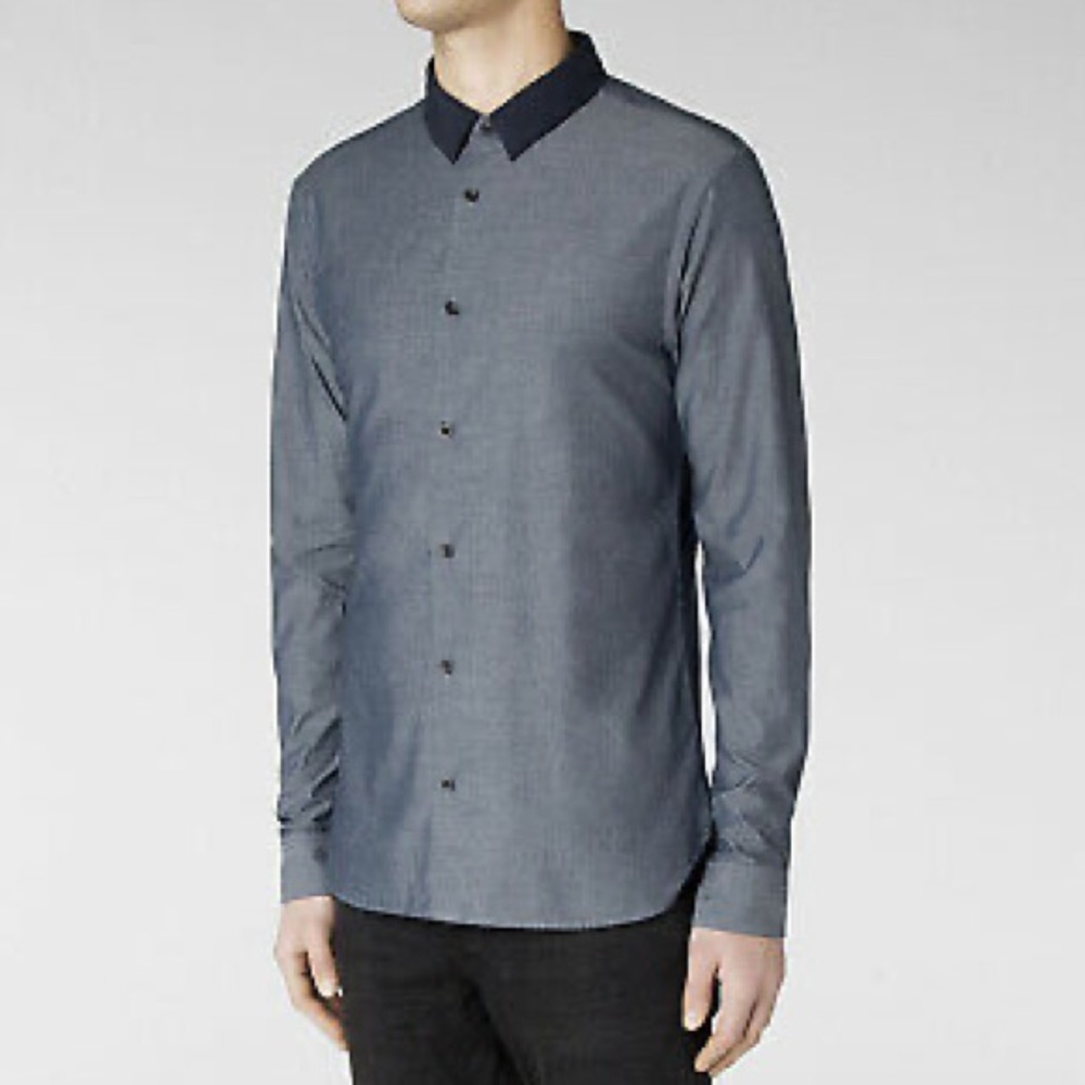 Men's Blue Long Sleeve Shirt